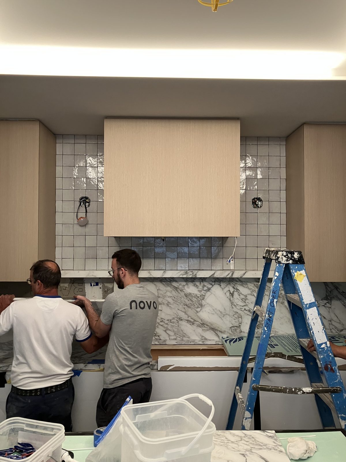 Installed stonework — on-site installation