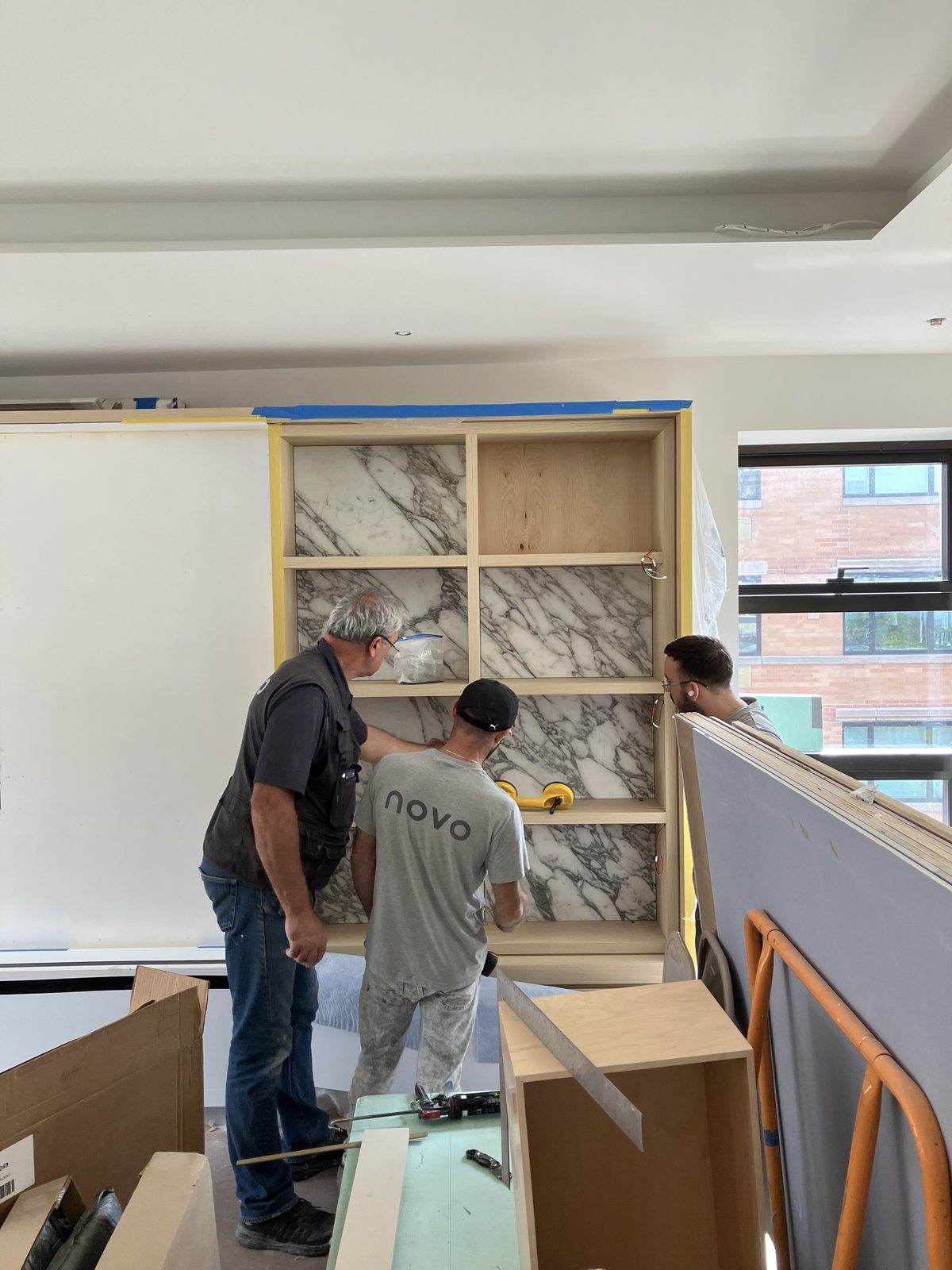 Installed stonework — on-site installation